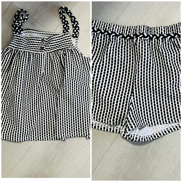 Kate Mack Girls Size 12 Top & Shorts Black and White Set Casual Everyday EUC - Picture 1 of 11
